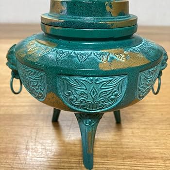Amazon｜高岡銅器 村田宏 造 香炉 青銅／伝統工芸品 駒型 菖蒲